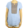 Top de Lino Color Azul Cielo con Telar de Pedal BLUSAS