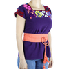 Purple Color Cotton Short Sleve Hand Embroidered Top TOPS