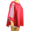 Red Linen Top With Handmade Embroidery Mexican Art TOPS