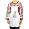 Mexican Traditional High Quality Cotton Hand Embroidered Blouse TOPS