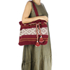 Mexican Folkart Red Beige Waist Loom Handbag BAGS & POUCHES