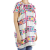Blusa Tradicional Extra Fino Mexicano De Telar de Cintura Huipil Color Blanco MUJER
