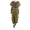 Vestido Tradicional Mexicano De Telar de Cintura Color Verde Huipil Extra Fino MUJER