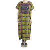 Vestido Tradicional Mexicano De Telar de Cintura Color Verde Huipil Extra Fino MUJER