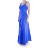 100% Pure Linen Maxi Dress With Pleats Royal Blue DRESSES