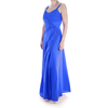 Vestido Largo de Lino 100% Azul Rey Con Alforzas VESTIDOS