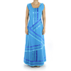 Long Blue Cotton Dress With Ribbon WOMEN
