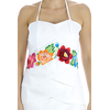 Vestido de Lino Corte Chanel Blanco Con Bordado Artesanal VESTIDOS