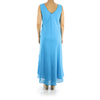 Long Blue Cotton Dress With Crochet a Mano Artesanal WOMEN