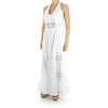 Long White Party Dress Cotton with Fine Lace WOMEN