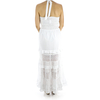 Long White Party Dress Cotton with Fine Lace WOMEN