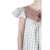 Vestido de Lino Con Bordado a Mano Artesanal Color Beige MUJER