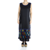 Vestido de Lino Negro Hecho Con Bordado y Telar a Mano VESTIDOS