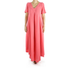 Vestido Largo de Algodón Color Salmon MUJER