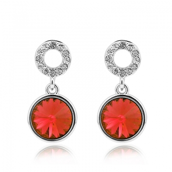 Red Color Swarovski Crystal Earrings JEWELRY