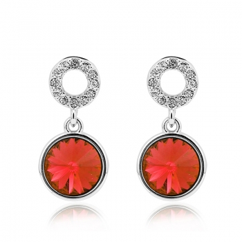 Red Color Swarovski Crystal Earrings JEWELRY