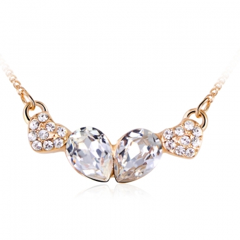 White Swarovski Necklace with Gold Plated JEWELRY