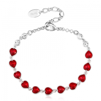 Bonita Pulsera de Corazones Rojos JOYERIA