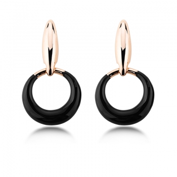 Beautiful Black Earrings with Gold JEWELRY