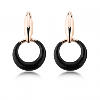 Lindos Aretes Negros con Dorado JOYERIA
