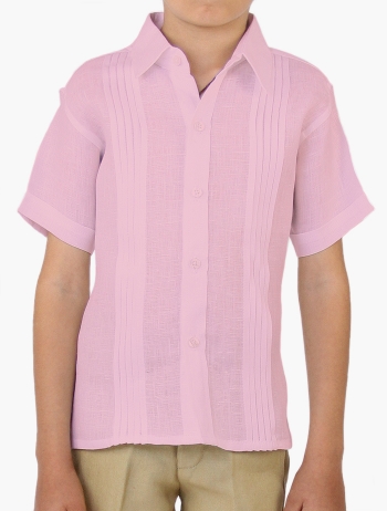 Camisa Manga Corta Para Niños Color Rosa CAMISAS