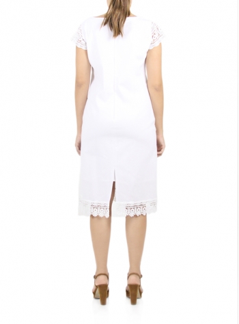 Vestido Blanco de Algodon con Encaje VESTIDOS