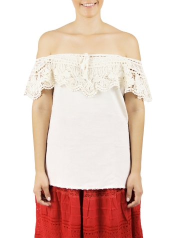 Blusa de Algodón sin Hombros MUJER
