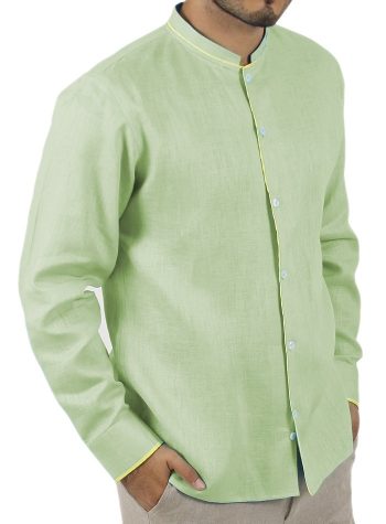 Camisa 100% Lino Color Verde Mojito CAMISAS