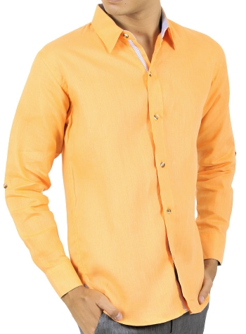 Orange Shirt 100% Linen SHIRTS