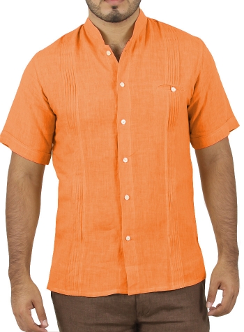 Camisa de Hombre color Naranja Manga Corta CAMISAS