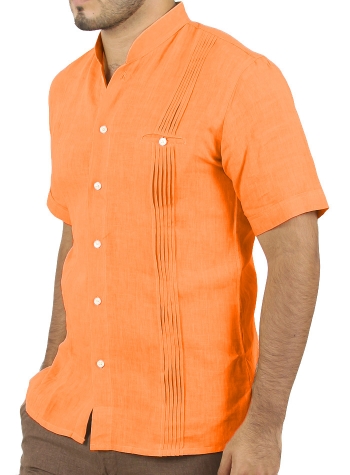 Camisa de Hombre color Naranja Manga Corta CAMISAS