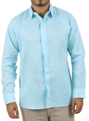 Casual Aqua Shirt 100% Linen SHIRTS