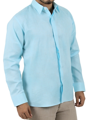 Camisa 100% Lino Lisa Agua CAMISAS