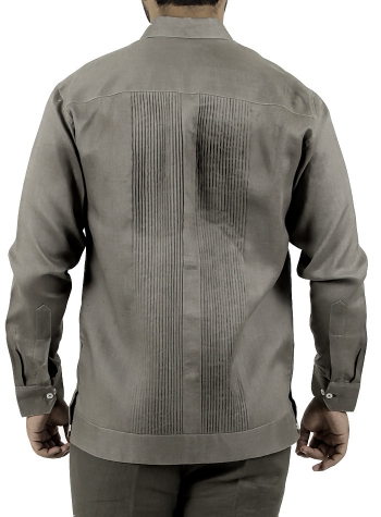 Guayabera Gris Oscuro con Alforzas GUAYABERAS 