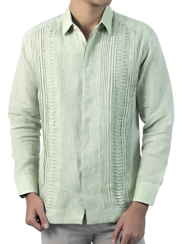 Guayabera 100% Lino Verde Jaspeado GUAYABERAS 