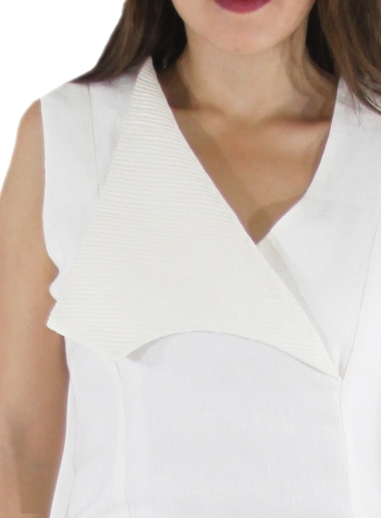 Vestido de Mujer En Lino Cuello Con Alforzas VESTIDOS