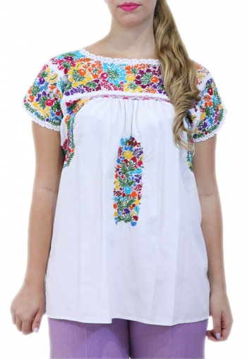 Blusa San Antonino Algodon 100% Importada Bordado a Mano BLUSAS