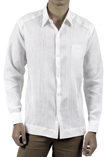 Guayabera Presidencial 100% de Lino Italiano Con Alforzas GUAYABERAS 