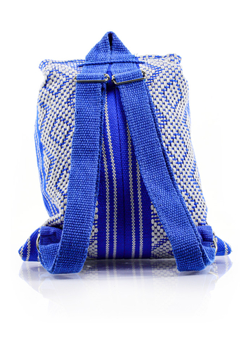 Mochila Azul Rey Artesanal Telar de Cintura Hecho a Mano BOLSAS & CARTERAS