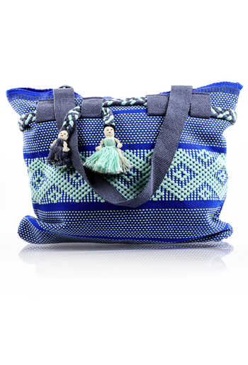 Bolso Mexicano Telar de Cintura Azul Aqua BOLSAS & CARTERAS