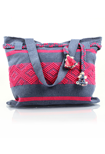 Hermoso Bolso Pouch Gris / Rosa Telar De Cintura BOLSAS & CARTERAS