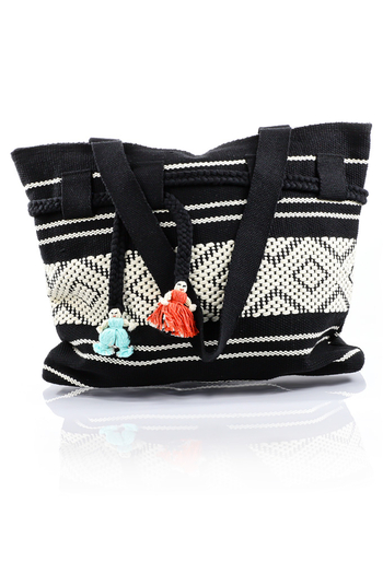 Artisan Made Black & White Waist Loom Handbag BAGS & POUCHES