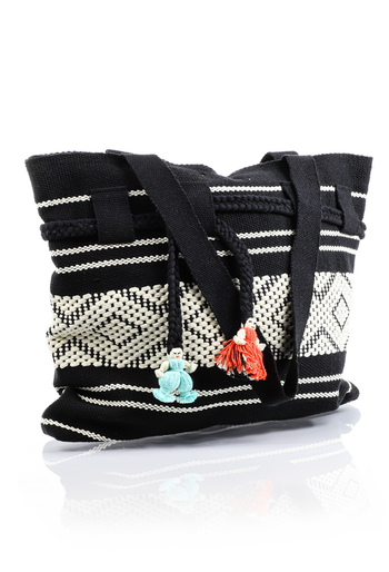 Bolso Artesanal Negro Telar De Cintura BOLSAS & CARTERAS