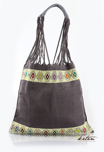 Gray Handwoven Mexican Morral Bag BAGS & POUCHES