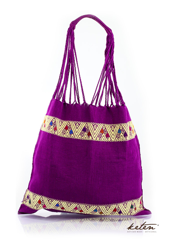 Boho Handwoven Cotton Purple Bag BAGS & POUCHES