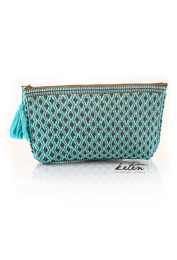 Aqua Hand Pouch Boho Waist Loom BAGS & POUCHES