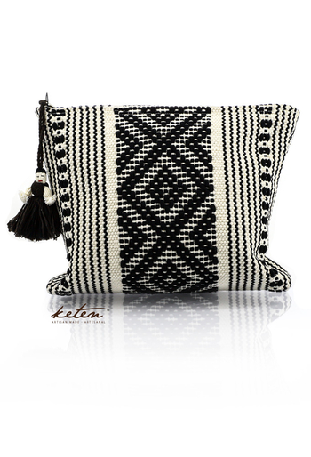 Hermoso Bolso Pouch Negro Telar De Cintura BOLSAS & CARTERAS
