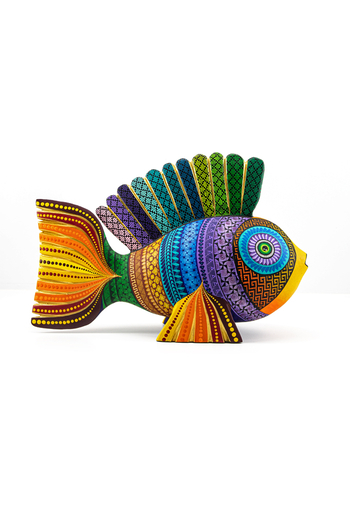 Handmade and Hand-Painted Mexican Fish Wood Alebrije ALEBRIJES - CARVED PIECES