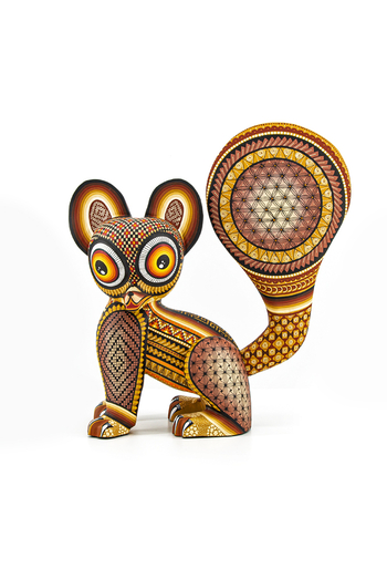 Beautiful Handmade and Hand-Painted Mexican Lemur Wood Alebrije ALEBRIJES - CARVED PIECES