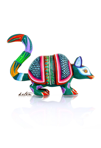 Carved Wood Hand Painted Armadillo Alebrije ALEBRIJES - CARVED PIECES